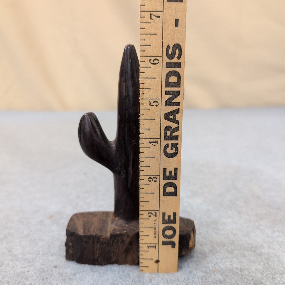 Vintage Hand Carved Ironwood Saguaro Cactus Figurine Desert Folk Art Sculpture - Picture 3 of 5